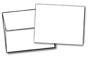heavyweight blank white greeting card sets - a2 size 4.25" x 5.5" - 20 cards & envelopes - for inkjet/laser printers