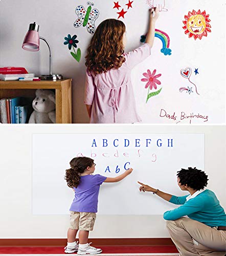 WISHAVE Large Dry Erase Whiteboard Sticker Wall Decal ,Self-Adhesive White Board Sticker Vinyl Peel and Stick Paper for School, Office, Home, Kids Drawing with 1 Marker 78.7 X 17.5 inch