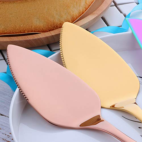 Wedding Cake Server Set, 304 Stainless Steel Spatula Baking Tool Cake Shovel Butter Knives For Pie/Pizza/Cheese (Cake Shovel Set-Rose Gold)