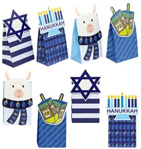 iconikal hanukkah die-cut flip over treat & gift bags, 20-count