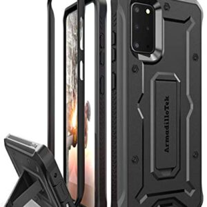 ArmadilloTek Vanguard Case Designed for Samsung Galaxy S20+Plus (2020 Release) Military Grade Full-Body Rugged with Built-in Kickstand - Black