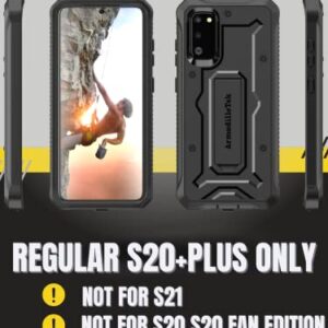 ArmadilloTek Vanguard Case Designed for Samsung Galaxy S20+Plus (2020 Release) Military Grade Full-Body Rugged with Built-in Kickstand - Black