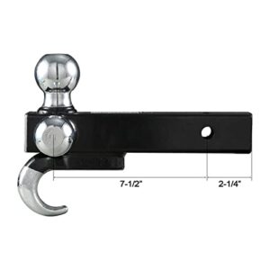 Towever 84180P 2 inch Trailer Hitch Ball, Towing Tri Ball Mounts with Hook and Pin, Fits for 2 inch Tow Hitch Receiver