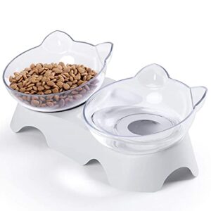 milifun cat food bowls elevated tilted, anti vomiting orthopedic kitty bowls for puppy and bunny, indoor cats.