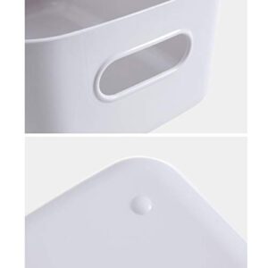 Czlsd Sundries Storage Box -Storage Plastic Desktop Storage Basket Box Cosmetic Stationery Sundries Container Bin (Color : White)