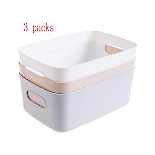 Czlsd Sundries Storage Box -Storage Plastic Desktop Storage Basket Box Cosmetic Stationery Sundries Container Bin (Color : White)