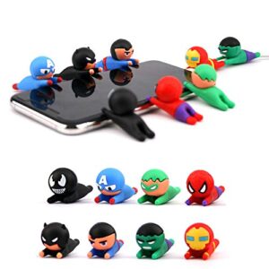 axanbox data/charging/lightning cable protector saver chewers 3d cartoon animal cute cord protector usb cable saver phone charger cable sleeve cable wire wrap protector (superheroes-8pcs)