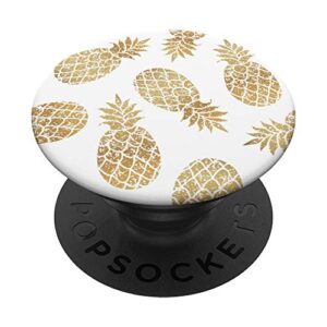 floral pineapple pattern - cute pineapples design popsockets popgrip: swappable grip for phones & tablets