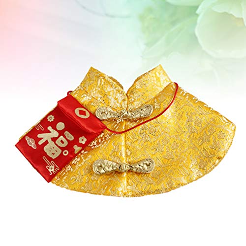 balacoo Pet Costume Dogs Cosplay Chinese Style Tang Dynasty Clothes Funny Cape Pets Dog Cat New Year Dress Up (Yellow Size S)