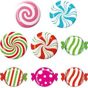 candyland party decorations candy cutouts christmas bulletin board decorations colorful peppermint candies cutouts with glue point dots for classroom school christmas party, 5.9 x 5.9 inch (40 pieces)