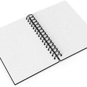 Arteza Small Sketch Book 5.5x8.5 Inches, Black Sketch Pad, 100 Sheets, 68 lb 100 GSM Paper, Hardcover Spiral-Bound Drawing Book, Use with Pencils, Charcoal, Pens, Crayons and Other Dry Media