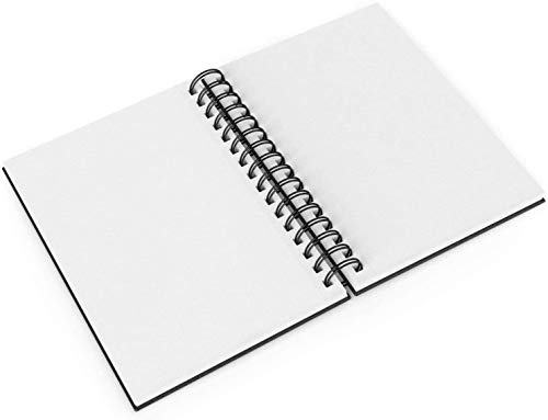 Arteza Small Sketch Book 5.5x8.5 Inches, Black Sketch Pad, 100 Sheets, 68 lb 100 GSM Paper, Hardcover Spiral-Bound Drawing Book, Use with Pencils, Charcoal, Pens, Crayons and Other Dry Media