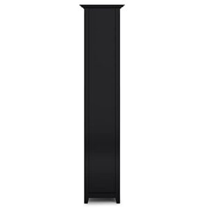 SIMPLIHOME Amherst SOLID WOOD 70 inch x 30 inch Transitional 5 Shelf Bookcase in Black with 5 Shelves, for the Living Room, Study and Office