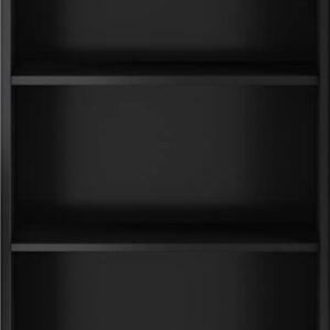 SIMPLIHOME Amherst SOLID WOOD 70 inch x 30 inch Transitional 5 Shelf Bookcase in Black with 5 Shelves, for the Living Room, Study and Office