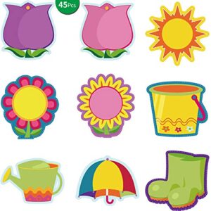 45 pieces colorful spring summer mix cut outs classroom decoration summer kids sunflower cutouts with glue point dots for bulletin board classroom school spring summer party decoration, 5.9 x 5.9 inch