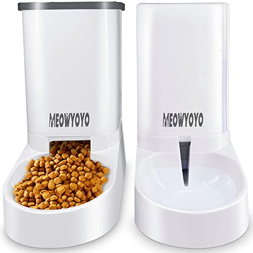 Pets Automatic Feeder Set,Cats Dogs Water Dispenser and Food Feeder,Gravity Feeder for Small Animals (Food and Water Feeder Set)