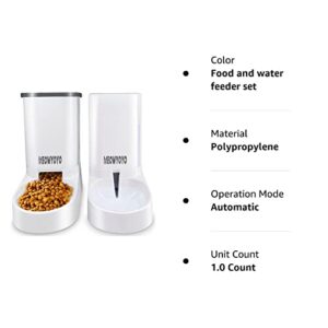 Pets Automatic Feeder Set,Cats Dogs Water Dispenser and Food Feeder,Gravity Feeder for Small Animals (Food and Water Feeder Set)