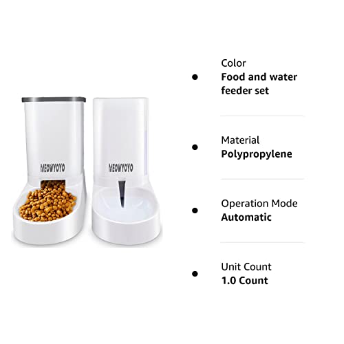 Pets Automatic Feeder Set,Cats Dogs Water Dispenser and Food Feeder,Gravity Feeder for Small Animals (Food and Water Feeder Set)