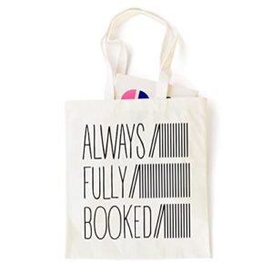 ihopes always fully booked reusable tote bag | funny library canvas tote bag school bag book lovers gift for bookworm teens men women friends kids