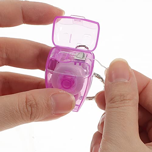 Healifty Dental Floss Mini Box Floss Picks Keychain Dental Floss for Home and Travel 5pcs
