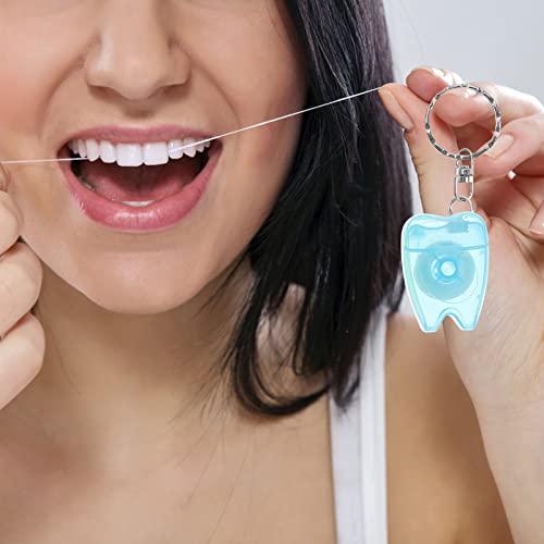 Healifty Dental Floss Mini Box Floss Picks Keychain Dental Floss for Home and Travel 5pcs