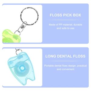 Healifty Dental Floss Mini Box Floss Picks Keychain Dental Floss for Home and Travel 5pcs