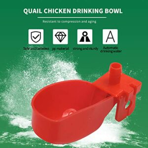 MODUODUO 12Pcs Quail Water Cups Pigeon Automatic Bird Waterer for Cage Hang Drinker Breeding Poultry Drinking Bowls(Red)