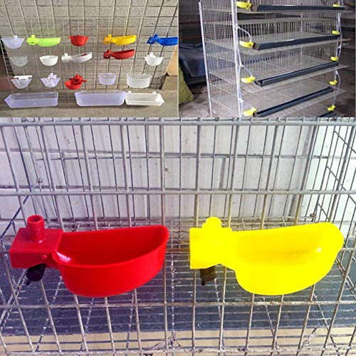 MODUODUO 12Pcs Quail Water Cups Pigeon Automatic Bird Waterer for Cage Hang Drinker Breeding Poultry Drinking Bowls(Red)