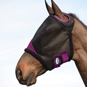 weatherbeeta comfitec durable mesh mask - black/purple - small pony