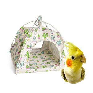 mydays bird nest house bed, parrot hamster habitat cave hanging tent hammock (s, white)