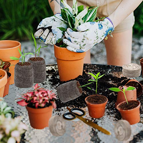 ZeeDix 100 Pcs 30mm Peat Pellets Seed Starter Soil Pods Plugs for Vegetable, Seedling Soil Block Compressed Peat Nutrient Seed Pods for Planting Easy Transplant with 100 Plant Labels & 2 Garden Tools