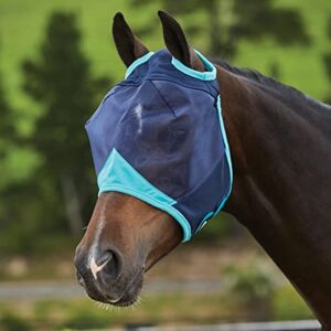 weatherbeeta comfitec fine mesh mask - navy/turquoise - pony