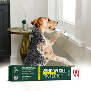 clawguard window sill protector - strong transparent protection for pets scratching, chewing, slobbering & clawing on window sills. keep paws safe and home clean. (crystal clear 35.5 in. x 5.25 in.)