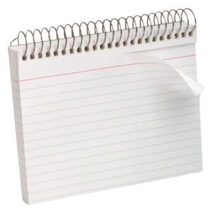 1InTheOffice Spiral Bound Index Cards 4x6 Ruled, White, 50 Cards/Pack, 3 Packs