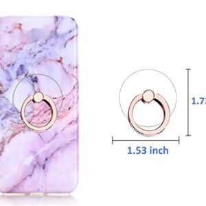 lenoup Transparent Cell Phone Ring Holder Kickstand,Bling Bling Sparkle Diamond Clear Cell Phone Finger Ring Grip Stand(Silver/Rose Gold)