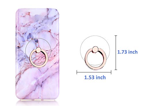 lenoup Transparent Cell Phone Ring Holder Kickstand,Bling Bling Sparkle Diamond Clear Cell Phone Finger Ring Grip Stand(Silver/Rose Gold)