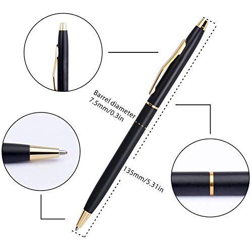 Cambond Black Pens, Ballpoint Pen Bulk Black Ink 1.0 mm Medium Point Smooth Writing for Men Women Police Uniform Office Business, 20 Pack (Black) - CP0101-20