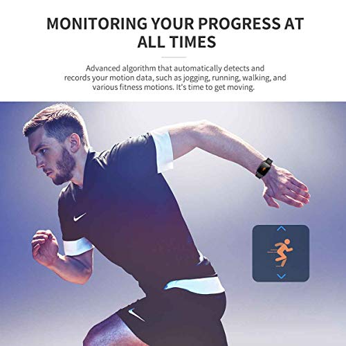 Sysmarts Sports Pedometer Smart Fitness Watch for Android and iOS Phones,Activity Tracker Step Calorie Counter with Heart Rate Monitor, Bluetooth Watches,Waterproof Smartwatch for Women and Men