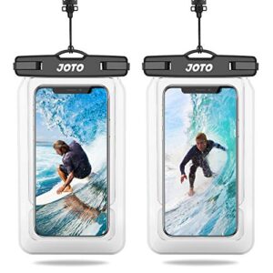 joto floating waterproof phone holder pouch, float universal waterproof case for iphone 14 13 12 11 pro max xs xr 8 7 galaxy pixel up to 7’’, ipx8 underwater cellphone dry bag for beach -2 pack,clear