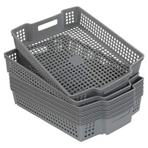 ggbin plastic basket for organizing, grey basket trays, set of 6