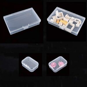 Goodma 7 Pieces Mixed Sizes Rectangular Empty Mini Clear Plastic Organizer Storage Box Containers with Hinged Lids for Small Items and Other Craft Projects