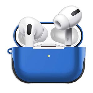 airpods pro case cover with lanyard, luxurious airpod pro cover hard shell, plastic + silicone 2 in 1 airpods pro skin, airpos protective case for airpod pro charging case(royal blue)
