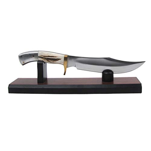 Treasure Gurus Natural Brown Wood Fixed Blade Knife Collection Display Stand Holder Rustic Cabin Home Decor