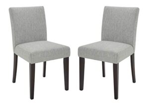 amazon brand – stone & beam linden classic upholstered dining chair, 18.9"w, set of 2, light gray