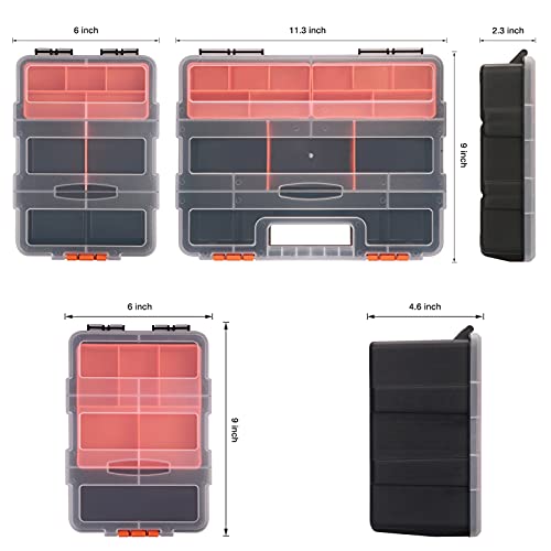 Casoman Hardware Parts Organizers Piece Set Toolbox Compartment