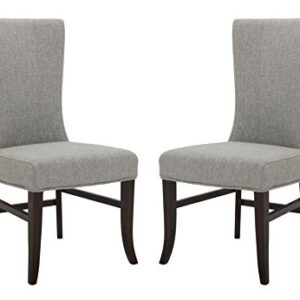 Amazon Brand – Stone & Beam Reinhart Classic Upholstered Dining Chair, 20.5"W, Set of 2, Light Gray