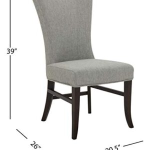 Amazon Brand – Stone & Beam Reinhart Classic Upholstered Dining Chair, 20.5"W, Set of 2, Light Gray