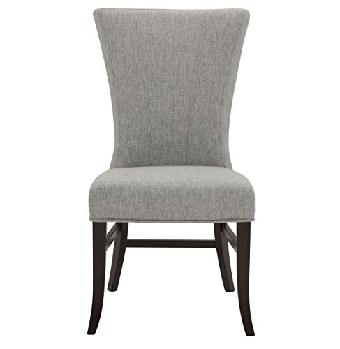 Amazon Brand – Stone & Beam Reinhart Classic Upholstered Dining Chair, 20.5"W, Set of 2, Light Gray