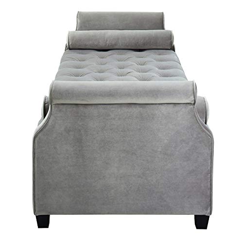 Jennifer Taylor Home Hilary Sofa Bed with Bolster Pillows, Opal Grey