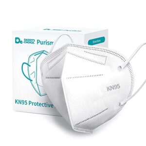 daddy's choice purism kn95 face mask, disposable use 20pcs/box, 5-layer protective face mask, white